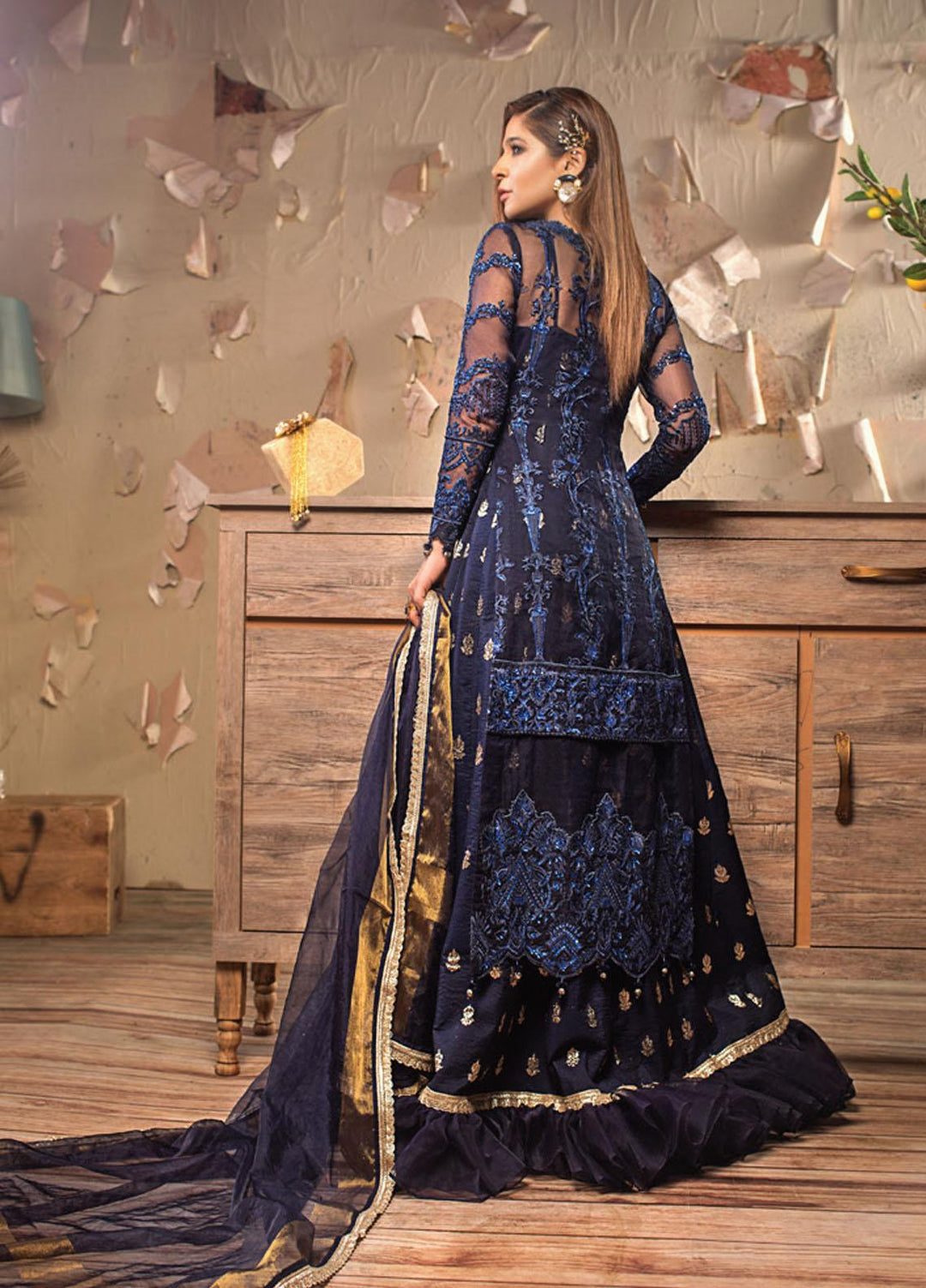 Asim Jofa Embroidered Organza Suits Unstitched 3 Piece AJ21LE 09 - Luxury Collection