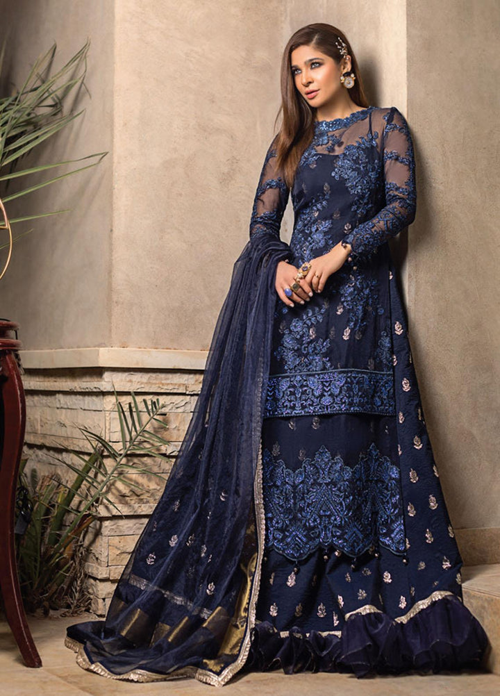 Asim Jofa Embroidered Organza Suits Unstitched 3 Piece AJ21LE 09 - Luxury Collection