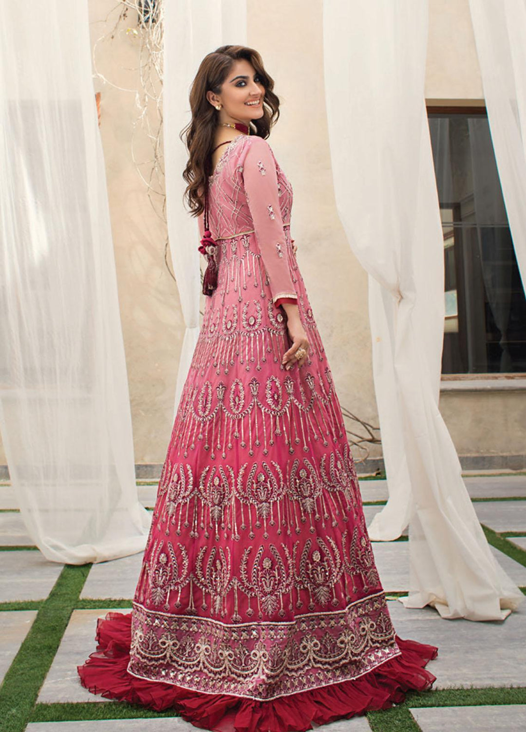 Asim Jofa Embroidered Net Suits Unstitched 3 Piece AJ21LE 12 - Luxury Collection