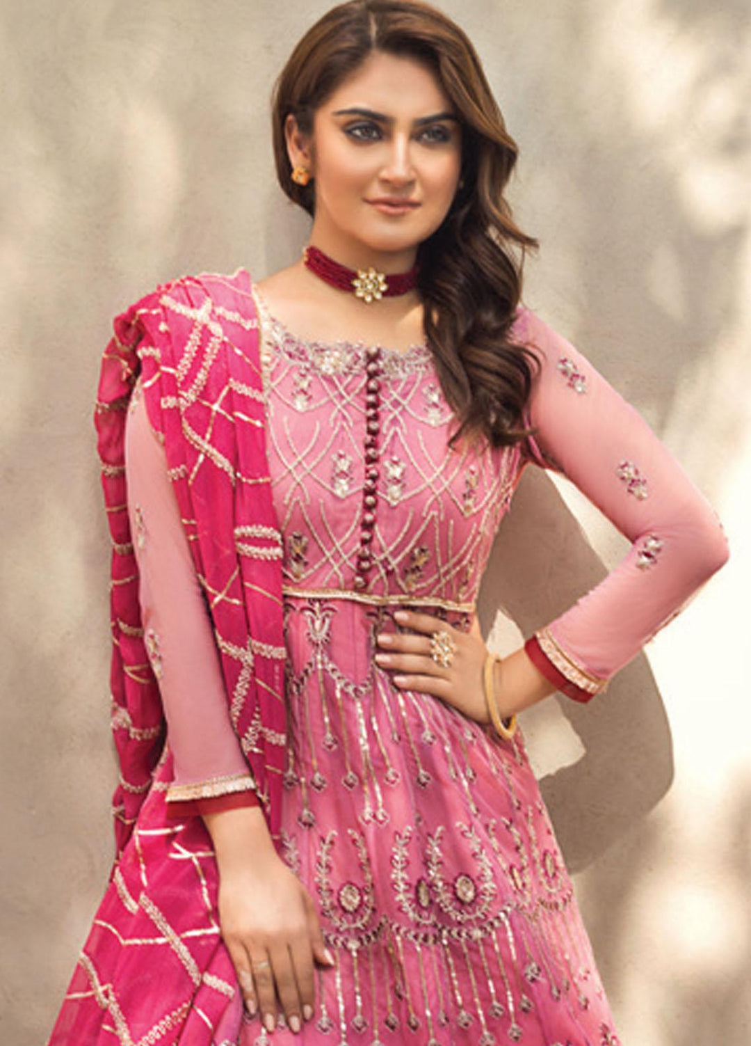 Asim Jofa Embroidered Net Suits Unstitched 3 Piece AJ21LE 12 - Luxury Collection