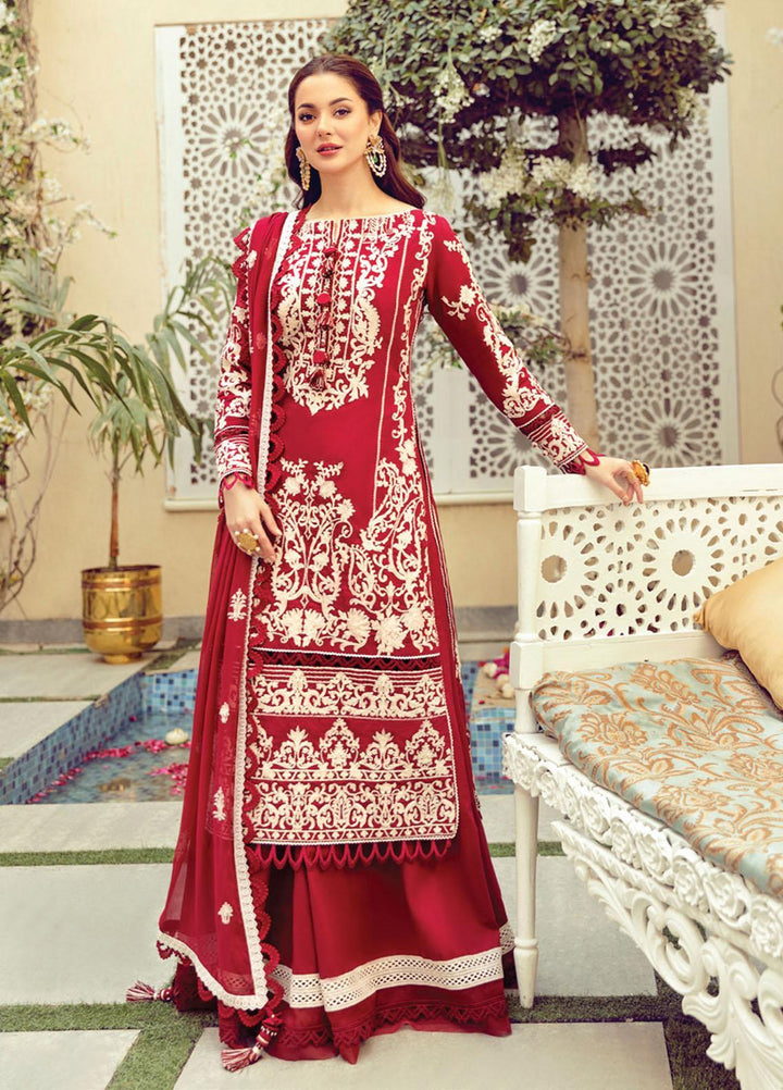 Rabt By Asim Jofa Embroidered Lawn Suits Unstitched 3 Piece AJ21RL 01 - Luxury Collection