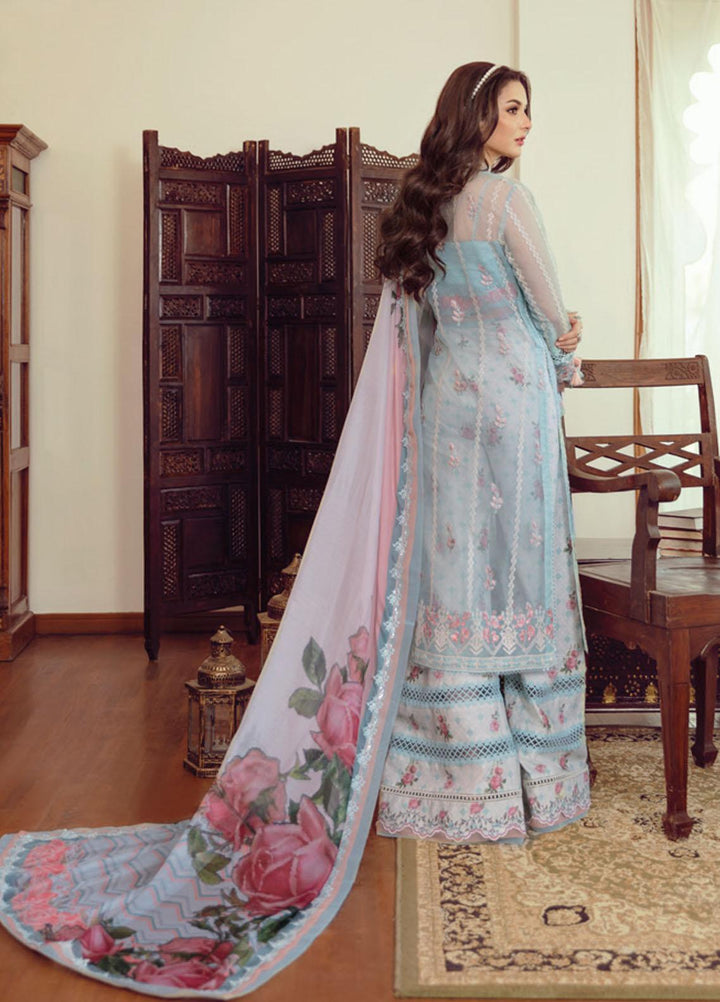 Rabt By Asim Jofa Embroidered Organza Suits Unstitched 3 Piece AJ21RL 13 - Luxury Collection