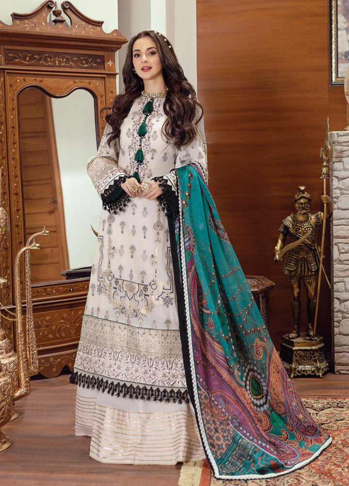 Rabt By Asim Jofa Embroidered Lawn Suits Unstitched 3 Piece AJ21RL 15 - Luxury Collection