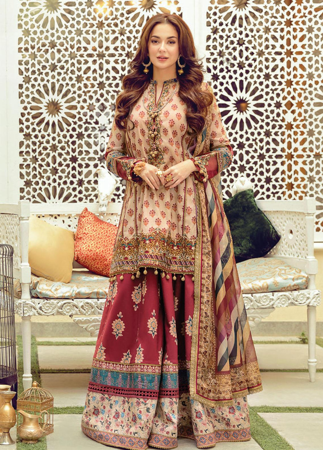 Rabt By Asim Jofa Embroidered Lawn Suits Unstitched 3 Piece AJ21RL 17 - Luxury Collection