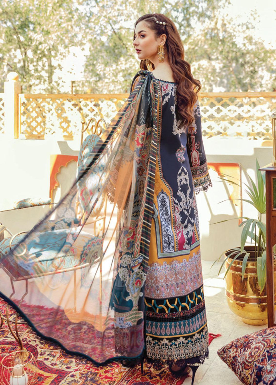 Rabt By Asim Jofa Embroidered Lawn Suits Unstitched 3 Piece AJ21RL 18 - Luxury Collection