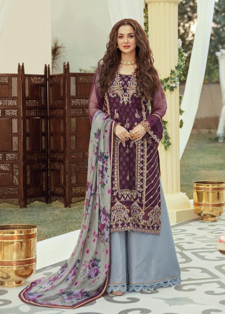 Rabt By Asim Jofa Embroidered Organza Suits Unstitched 3 Piece AJ21RL 19 - Luxury Collection