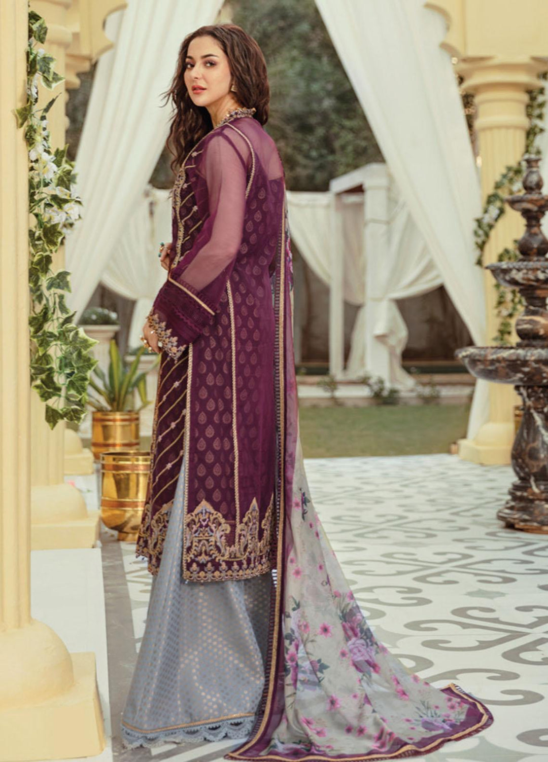 Rabt By Asim Jofa Embroidered Organza Suits Unstitched 3 Piece AJ21RL 19 - Luxury Collection