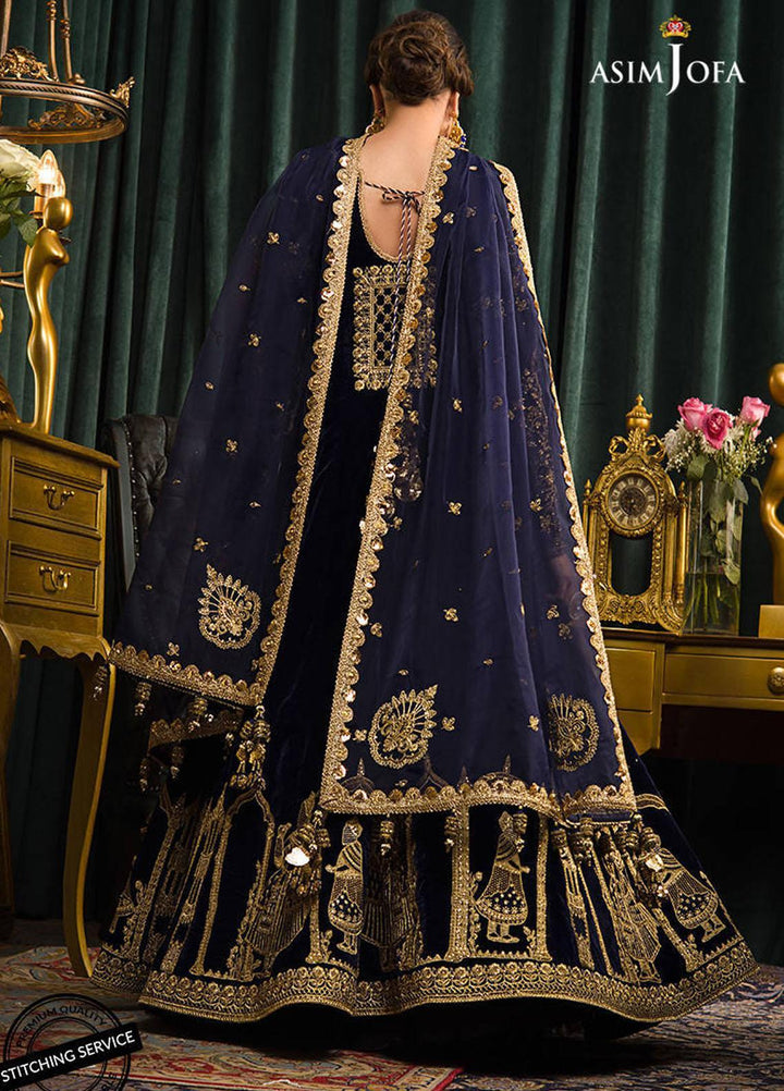 Makhmal By Asim Jofa Embroidered Velvet Suits Unstitched 3 Piece AJ21MR AJMR-03 - Winter Collection