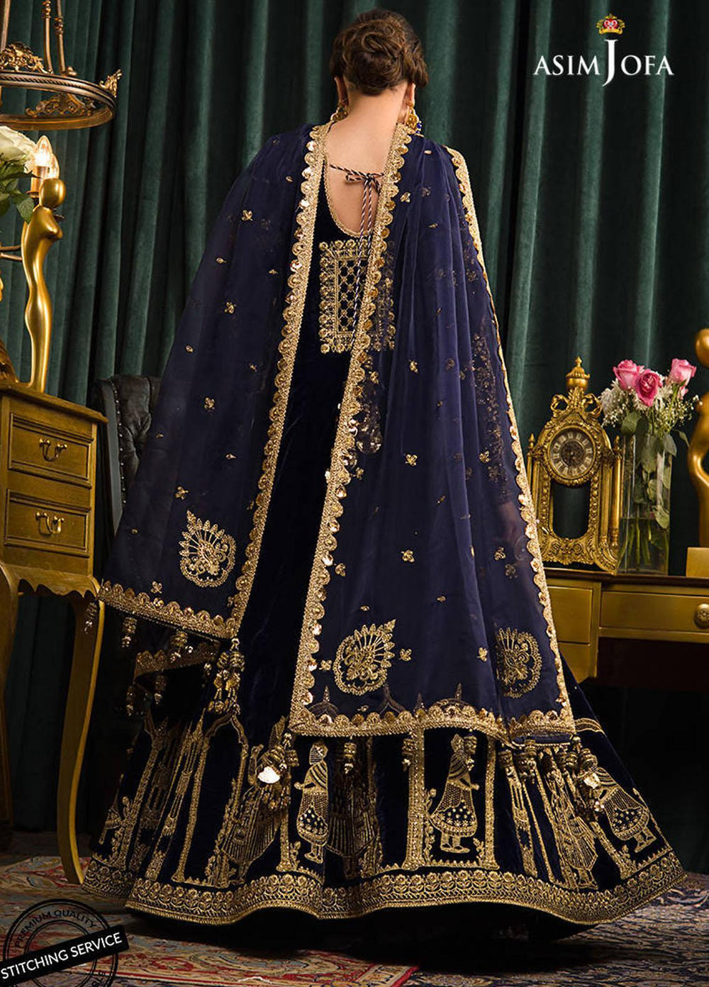 Makhmal By Asim Jofa Embroidered Velvet Suits Unstitched 3 Piece AJ21MR AJMR-03 - Winter Collection