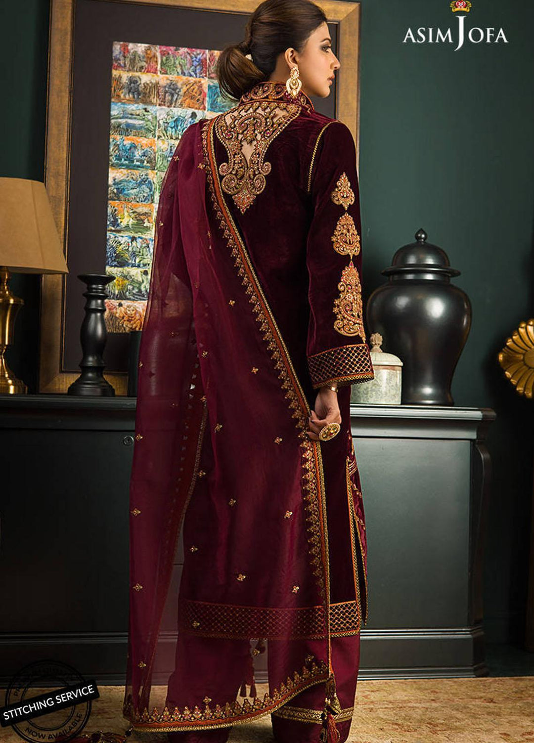 Makhmal By Asim Jofa Embroidered Velvet Suits Unstitched 3 Piece AJ21MR AJMR-04 - Winter Collection