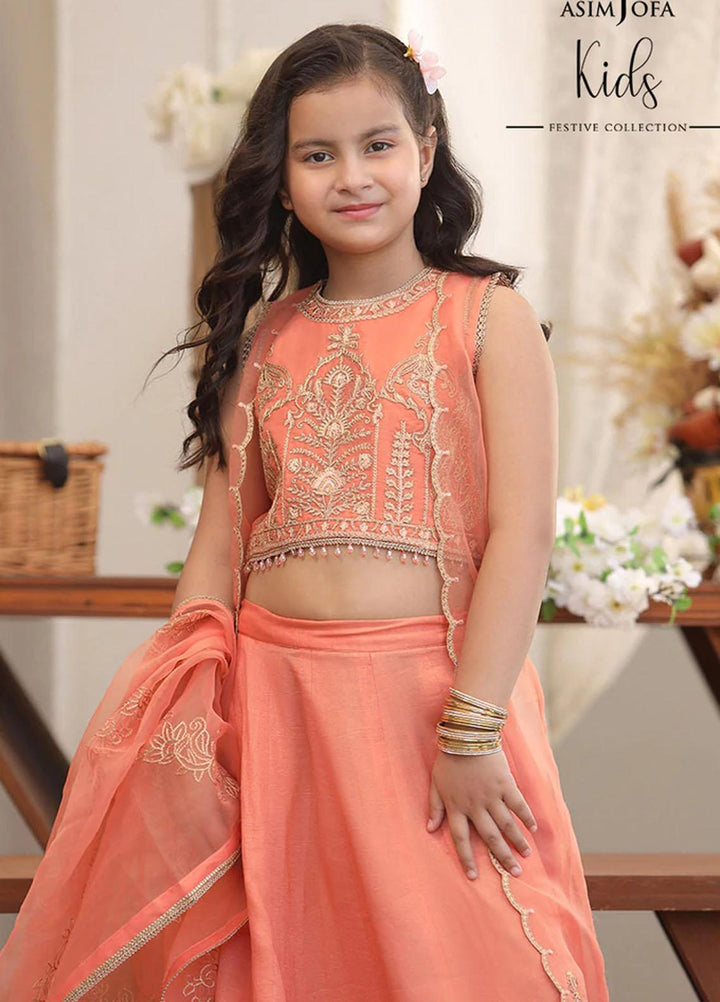 Asim Jofa Organza Fancy 3 Piece Suit for Girls -  AJ22KF AJKF-09