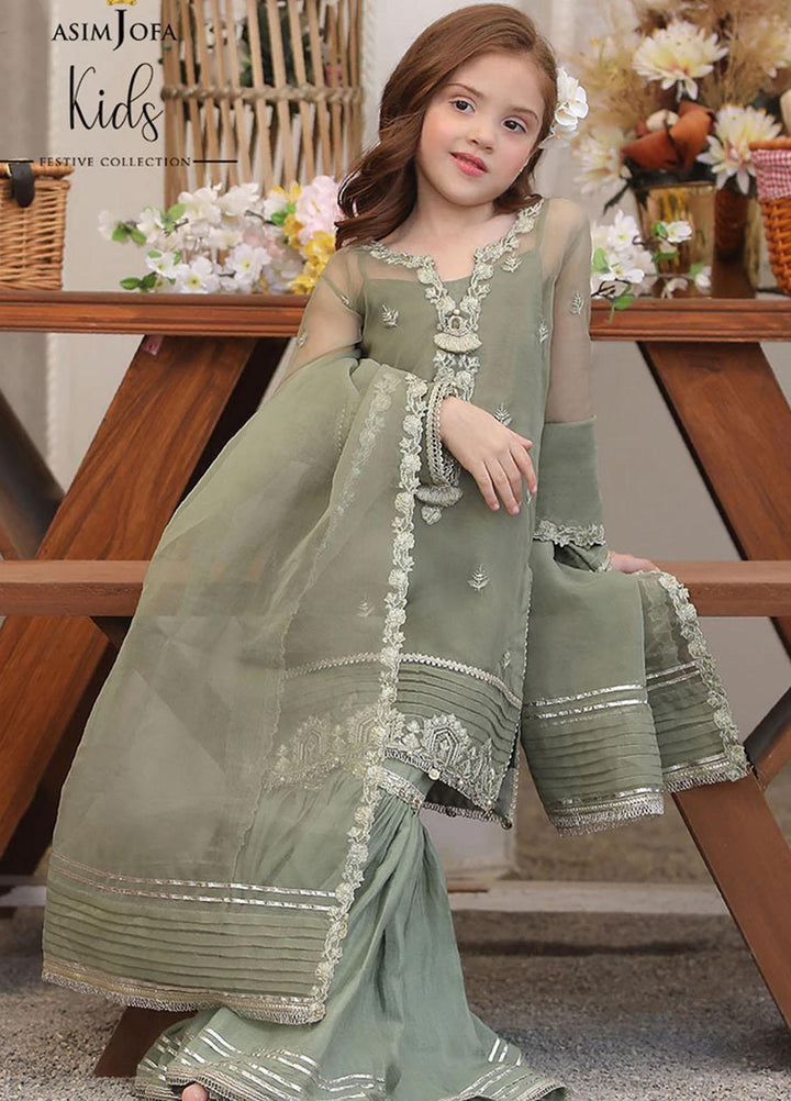 Asim Jofa Organza Fancy Girls 3 Piece Suit -  AJ22KF AJKF-08