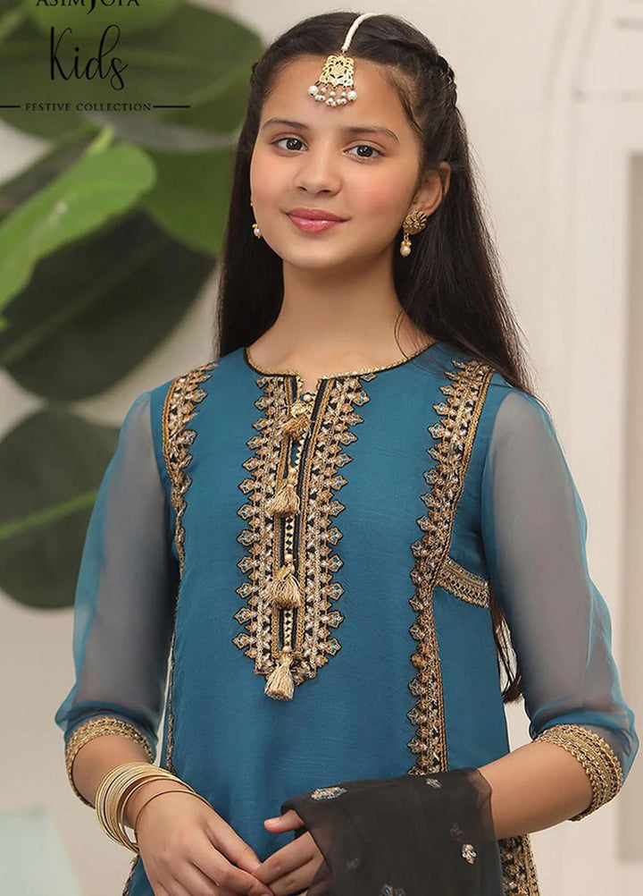 Asim Jofa Organza Fancy Girls 3 Piece Suit -  AJ22KF AJKF-12