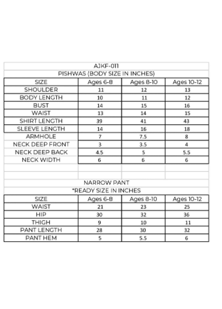 Asim Jofa Organza Fancy 3 Piece Suit for Girls -  AJ22KF AJKF-11