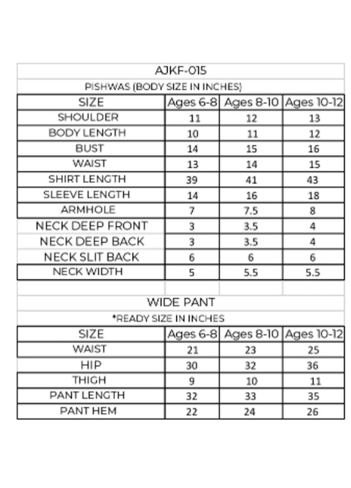 Asim Jofa Organza Fancy 3 Piece Suit for Girls -  AJ22KF AJKF-15