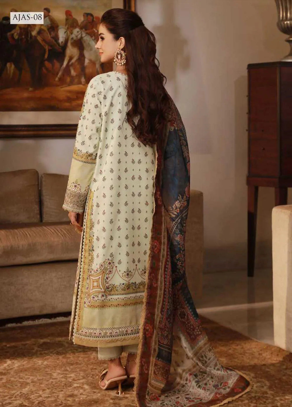 Asim Jofa Pret Embroidered Cambric 3 Piece Suit AJAS-08