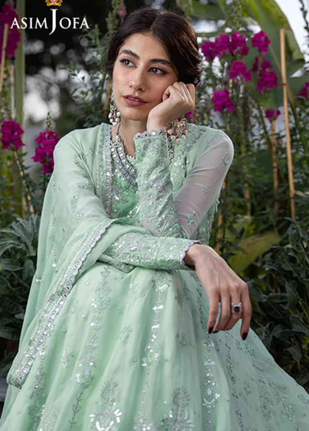 Asim Jofa Pret Embroidered Chiffon 3 Piece Suit AJJH-04