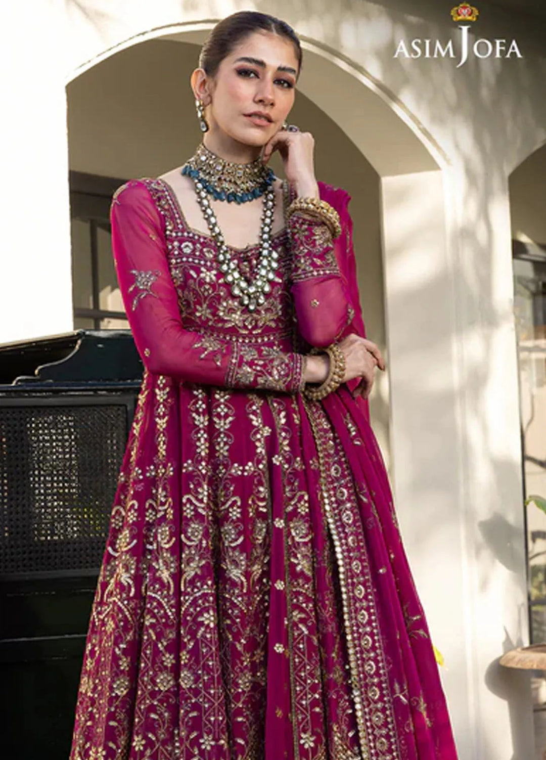 Asim Jofa Pret Embroidered Chiffon 3 Piece Suit AJJH-05