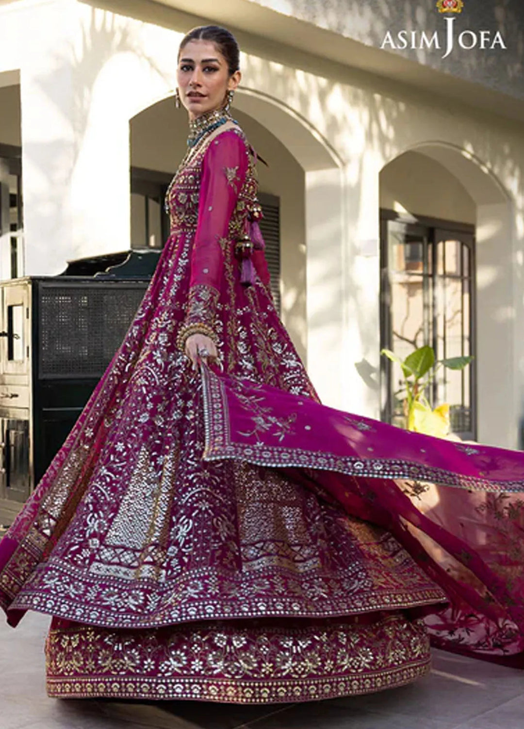Asim Jofa Pret Embroidered Chiffon 3 Piece Suit AJJH-05