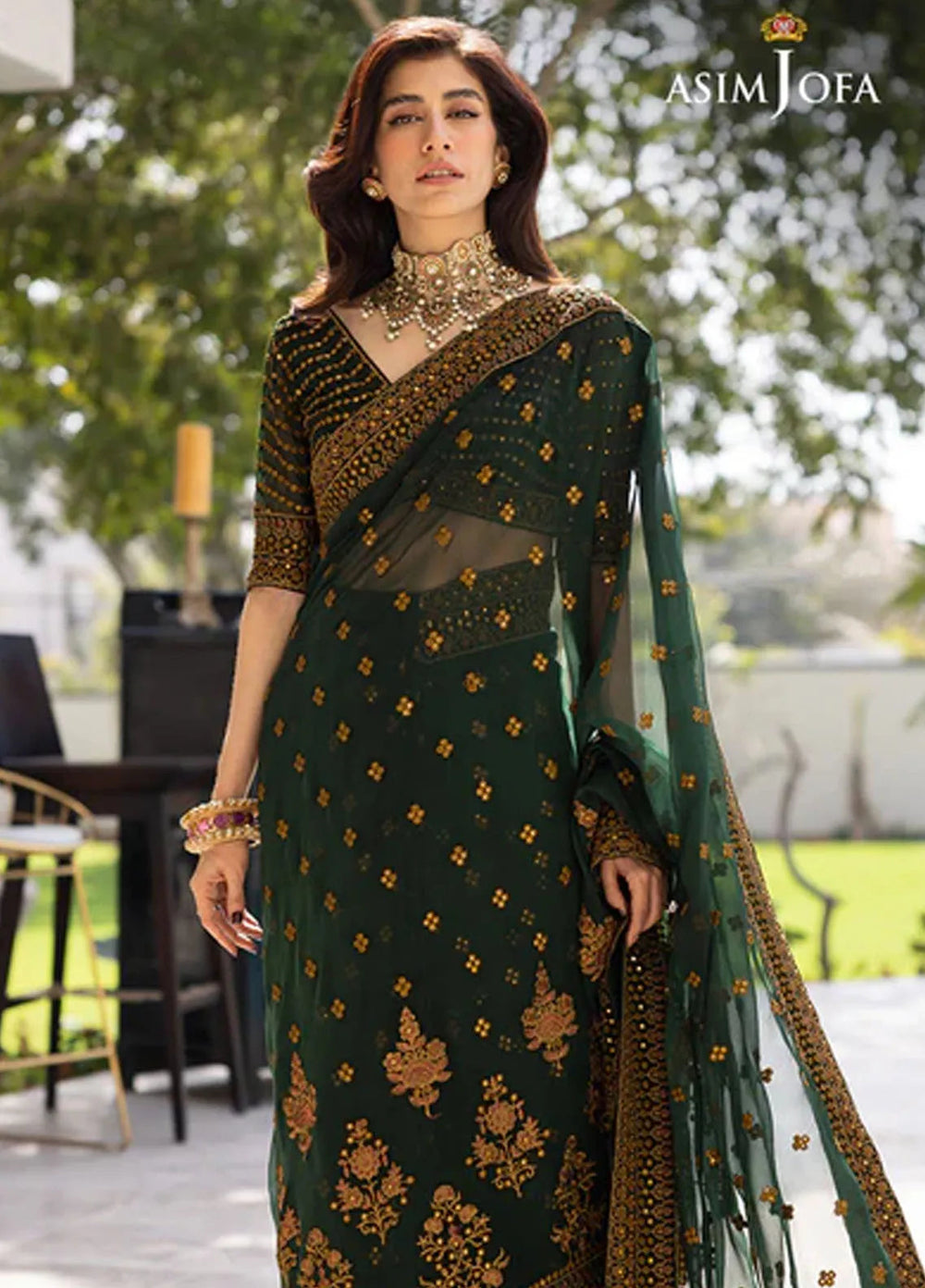 Asim Jofa Pret Embroidered Chiffon Saree AJJH-06