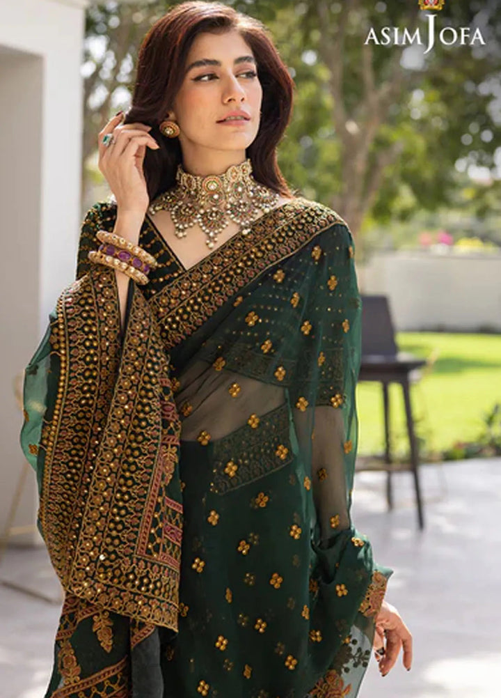 Asim Jofa Pret Embroidered Chiffon Saree AJJH-06