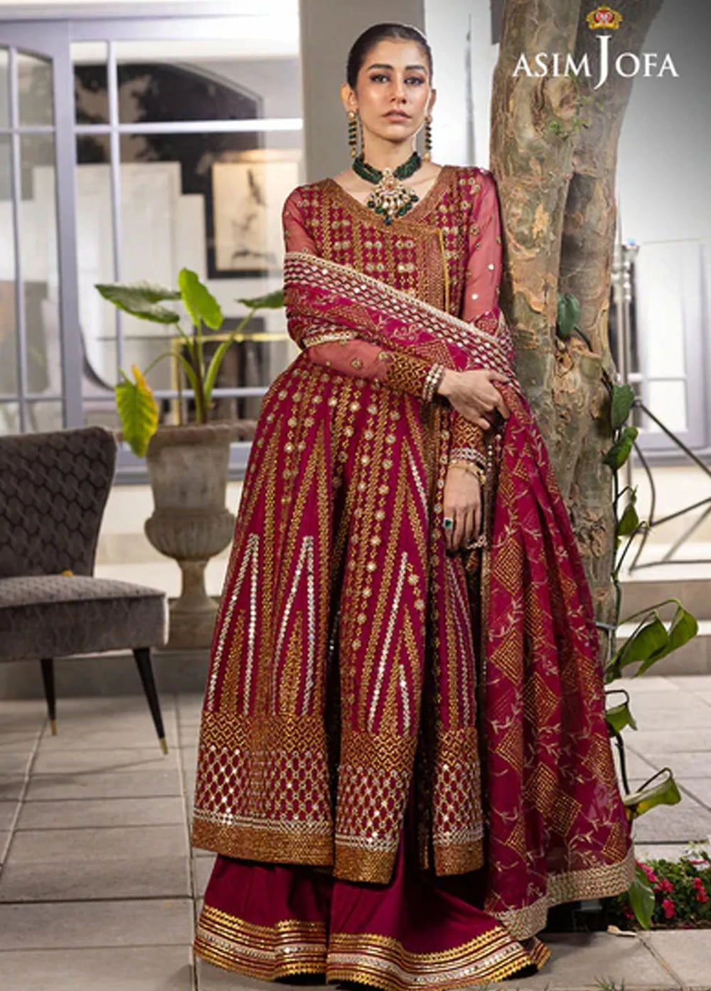 Asim Jofa Pret Embroidered Organza 3 Piece Suit AJJH-08