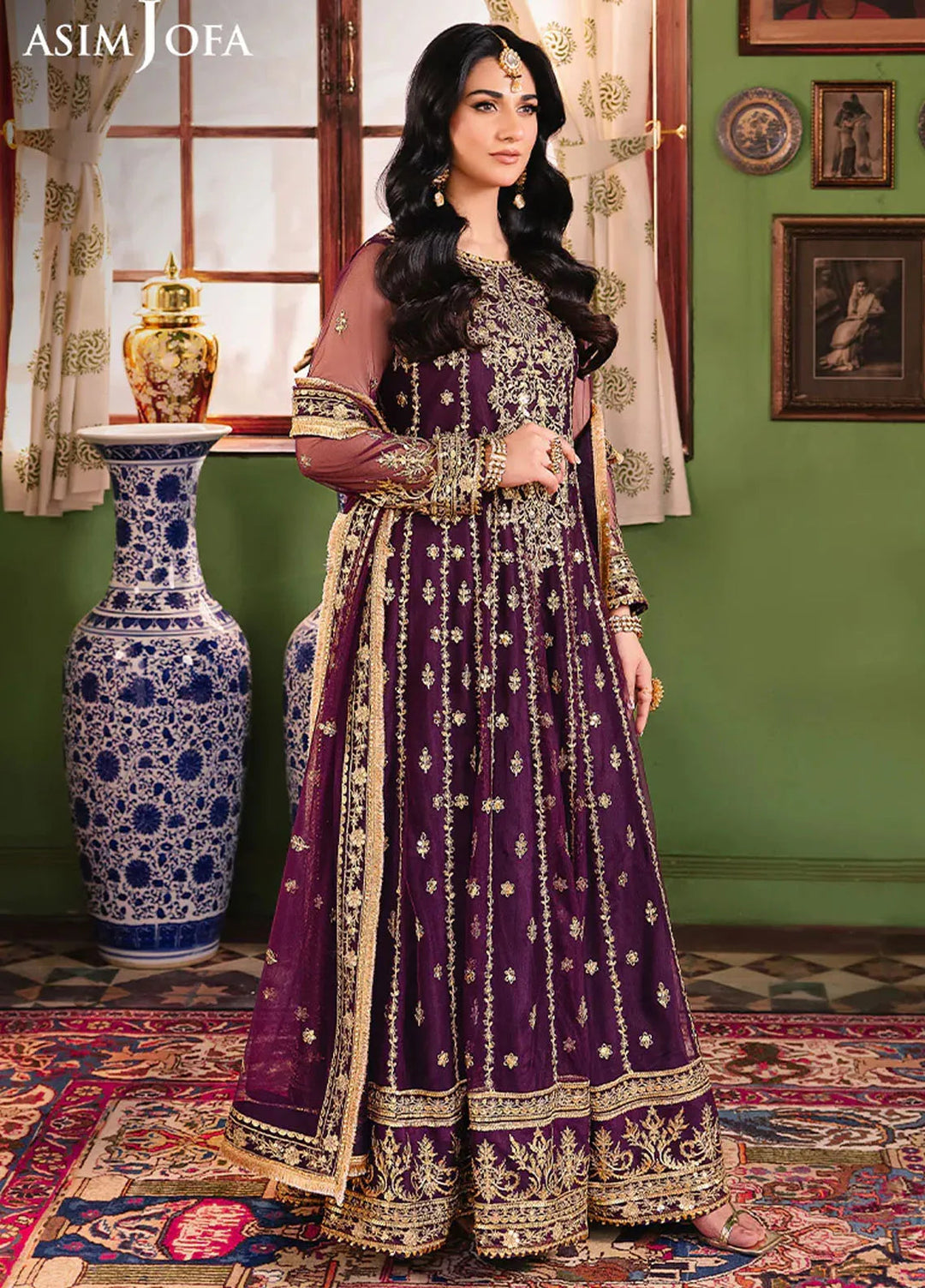 Afsanay Pret by Asim Jofa Embroidered Poly Net 3 Piece Suit AJLP-03