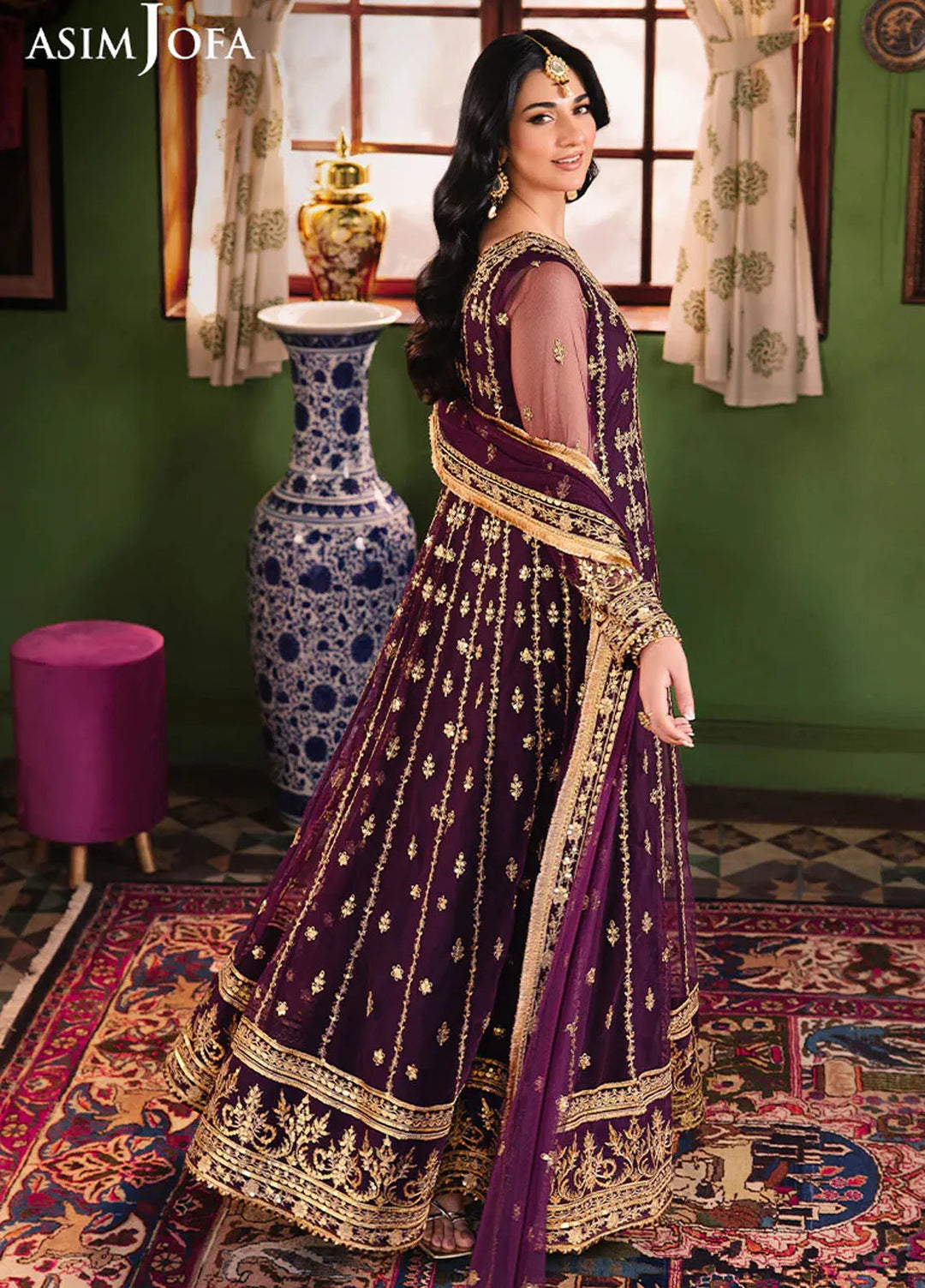 Afsanay Pret by Asim Jofa Embroidered Poly Net 3 Piece Suit AJLP-03