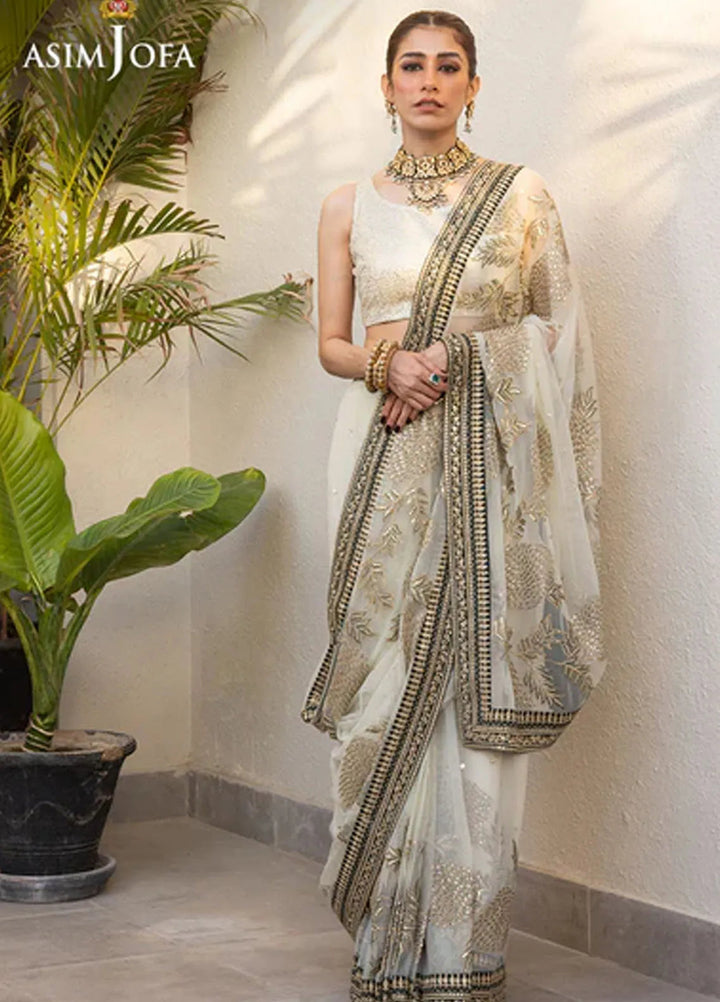 Asim Jofa Pret Embroidered Poly Net Saree AJJH-09