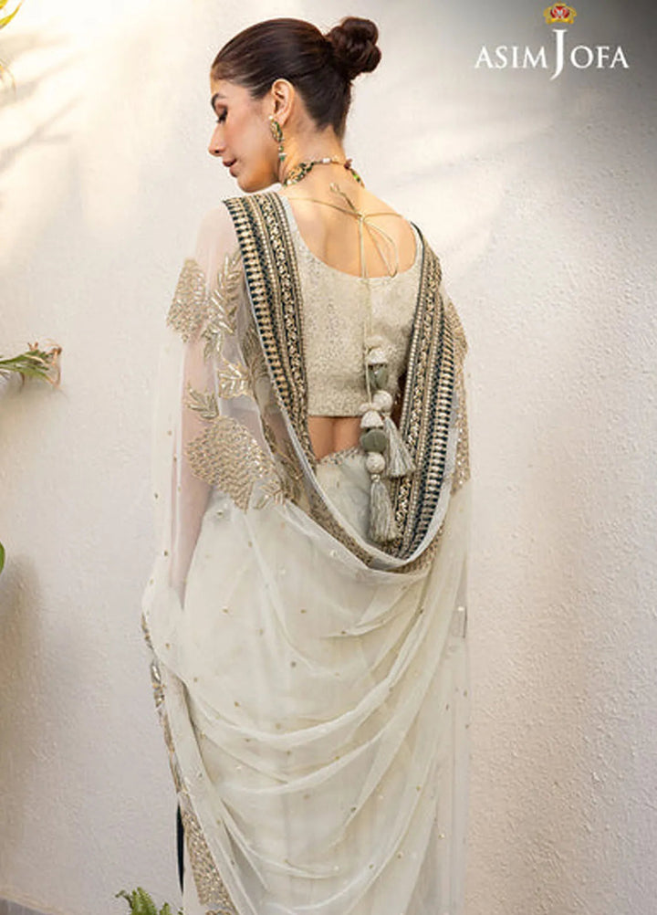Asim Jofa Pret Embroidered Poly Net Saree AJJH-09