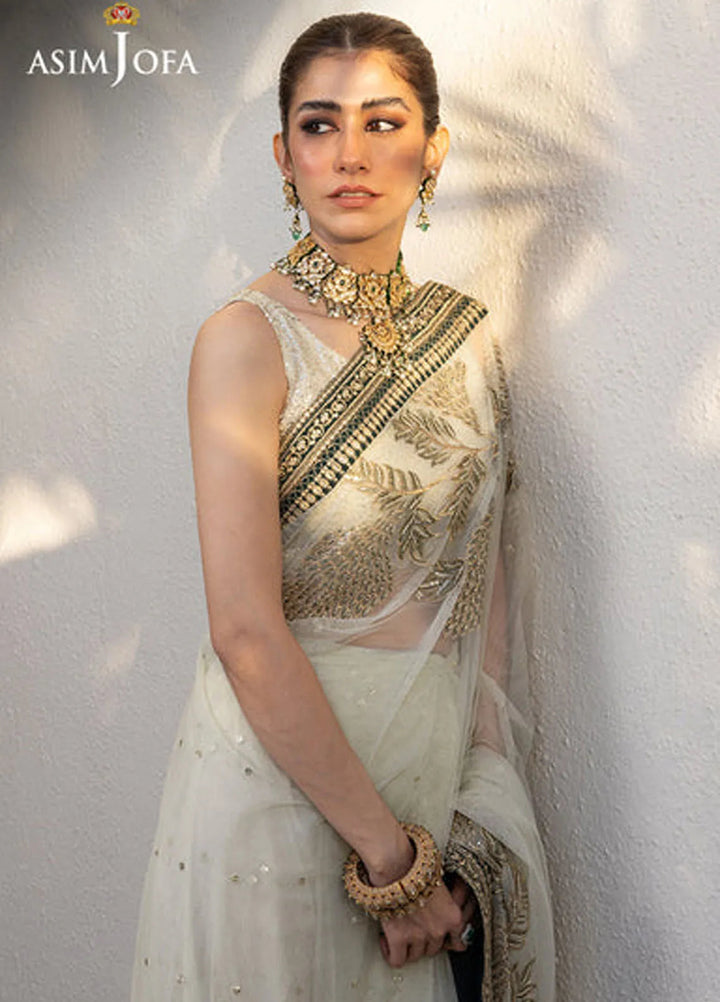 Asim Jofa Pret Embroidered Poly Net Saree AJJH-09