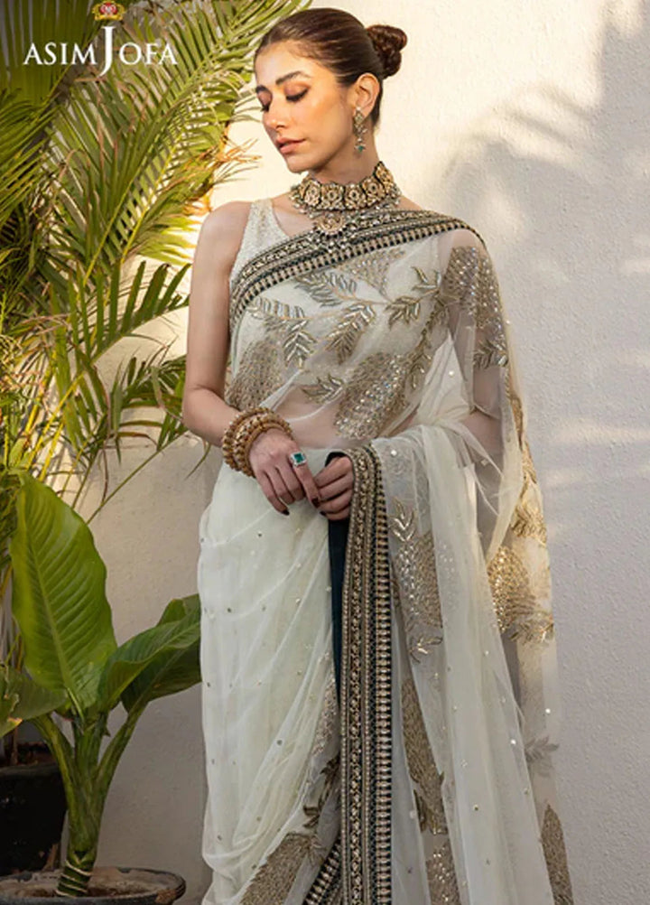 Asim Jofa Pret Embroidered Poly Net Saree AJJH-09