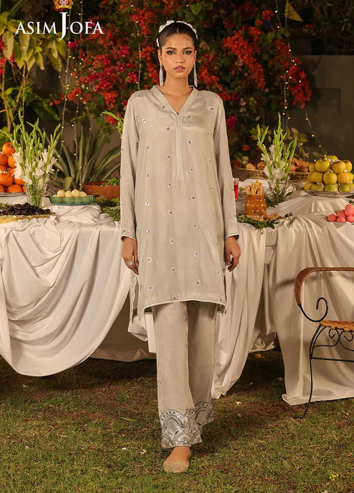 Asim Jofa Pret Embroidered Raw Silk 2 Piece Suit AJPB-172