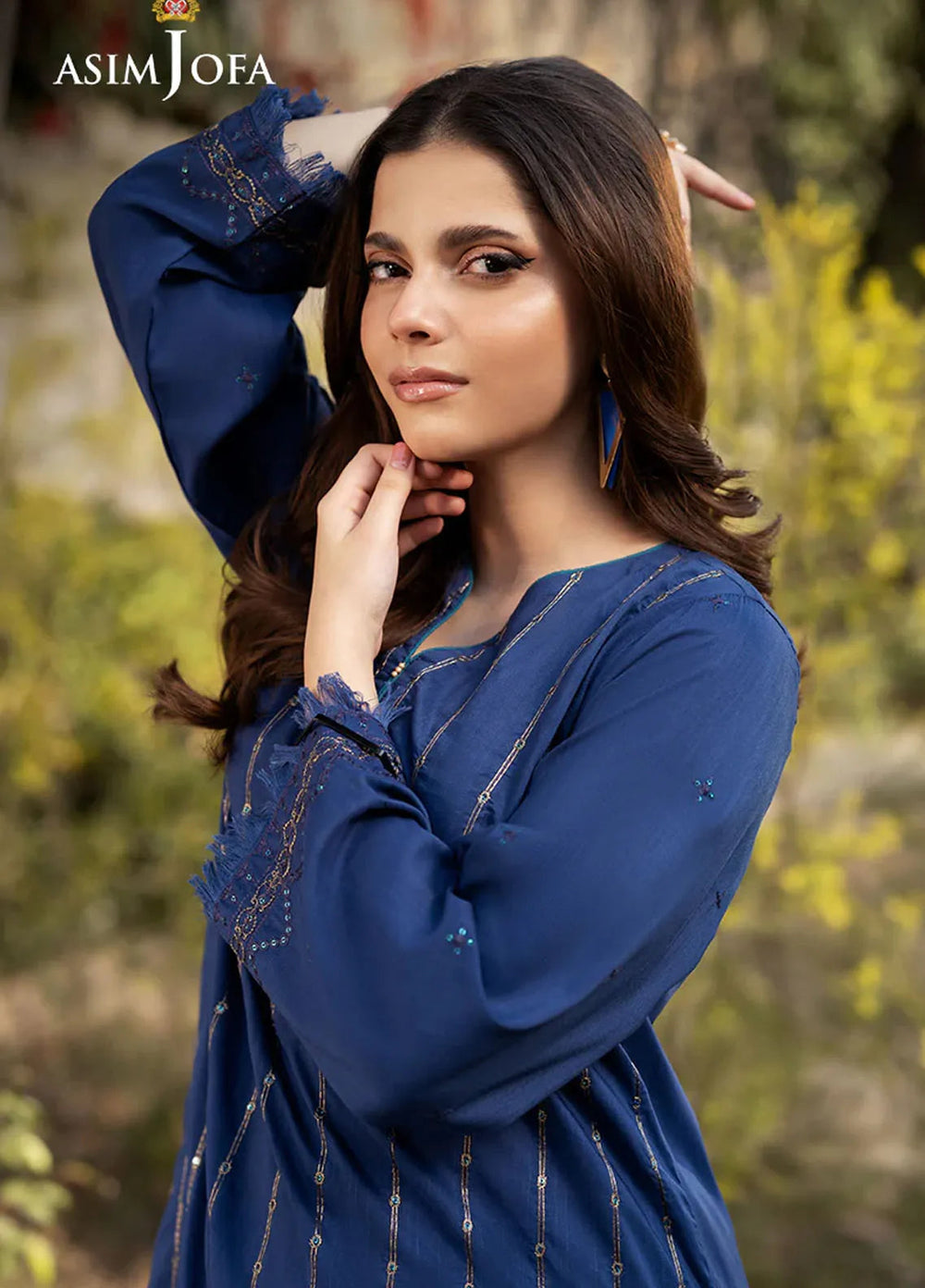 Asim Jofa Pret Embroidered Raw Silk 2 Piece Suit AJPB-71