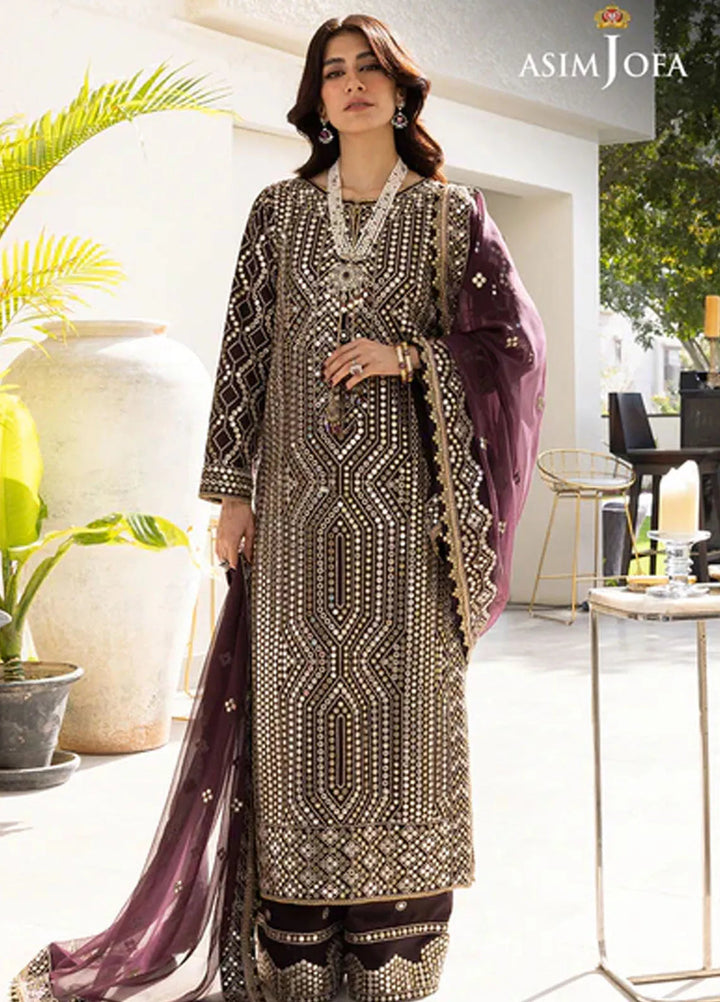 Asim Jofa Pret Embroidered Raw silk 3 Piece Suit AJJH-01