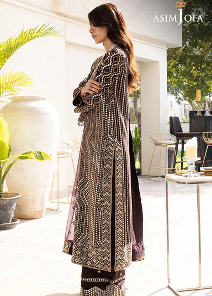 Asim Jofa Pret Embroidered Raw silk 3 Piece Suit AJJH-01