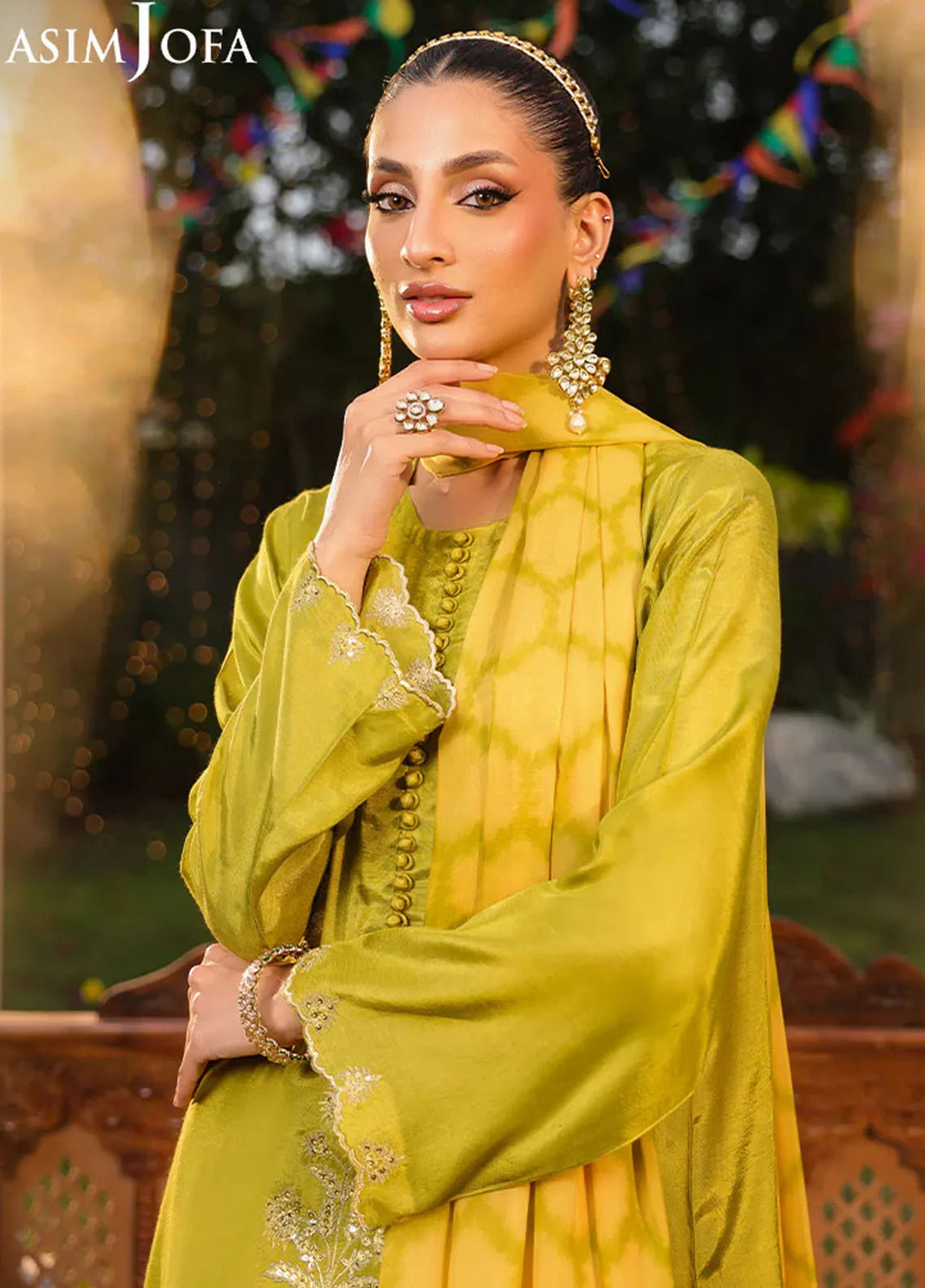 Asim Jofa Pret Embroidered Raw Silk 3 Piece Suit AJPB-162