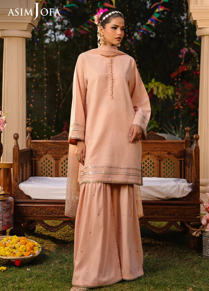 Asim Jofa Pret Embroidered Raw Silk 3 Piece Suit AJPB-165