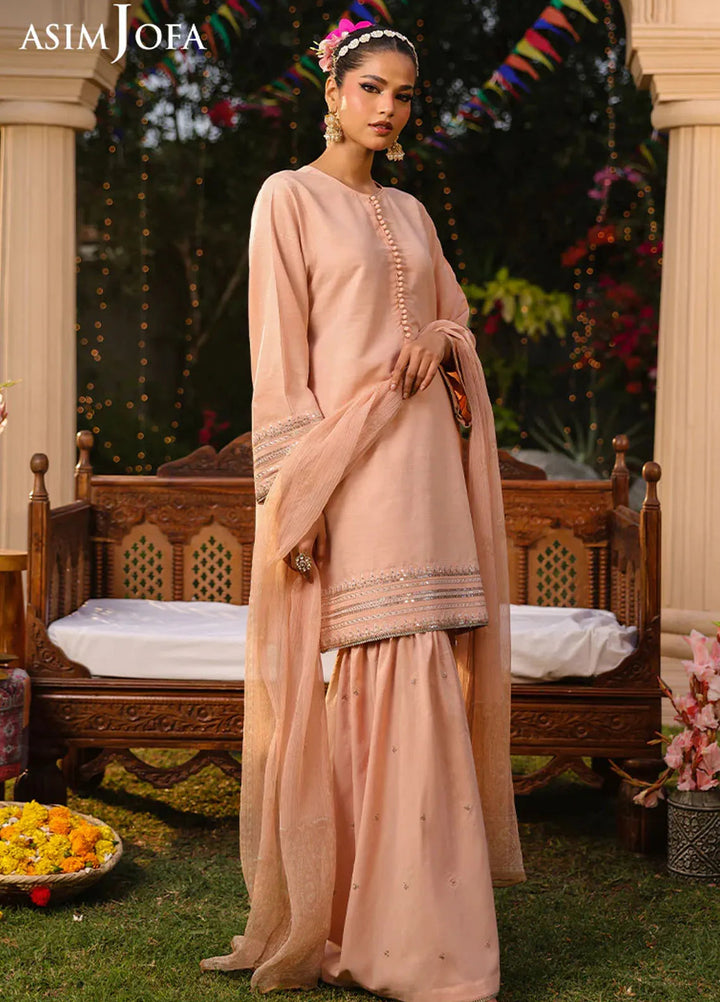 Asim Jofa Pret Embroidered Raw Silk 3 Piece Suit AJPB-165