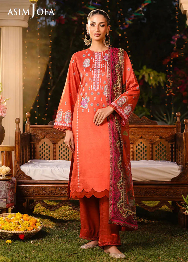 Asim Jofa Pret Embroidered Raw Silk 3 Piece Suit AJPB-166