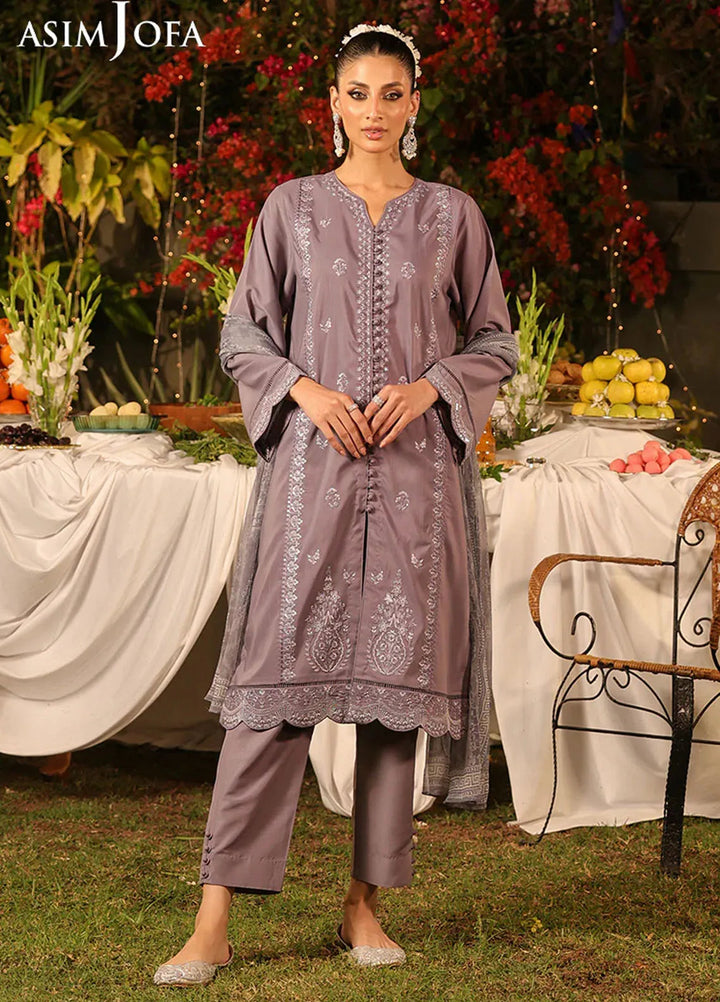 Asim Jofa Pret Embroidered Raw Silk 3 Piece Suit AJPB-171