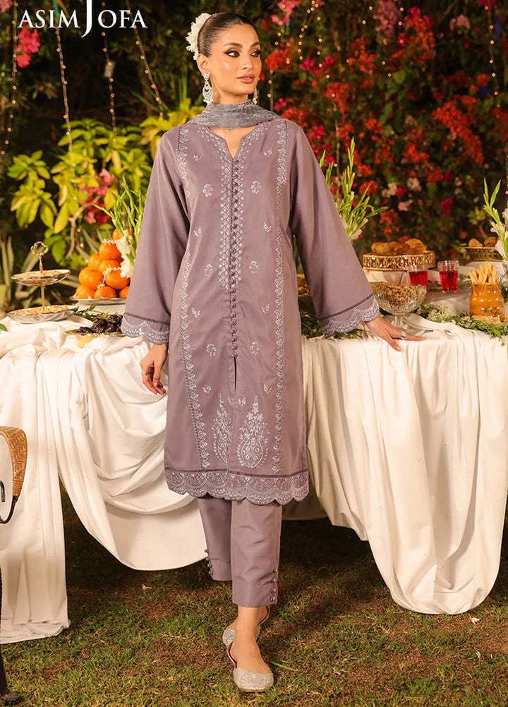 Asim Jofa Pret Embroidered Raw Silk 3 Piece Suit AJPB-171