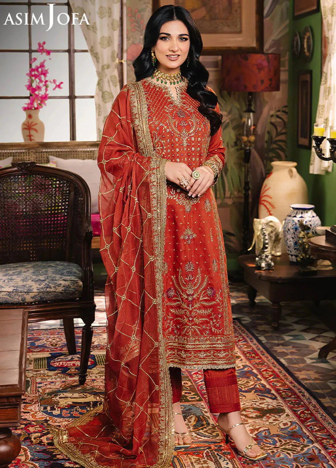 Afsanay Pret by Asim Jofa Embroidered Twisted Lawn 3 Piece Suit AJLP-04