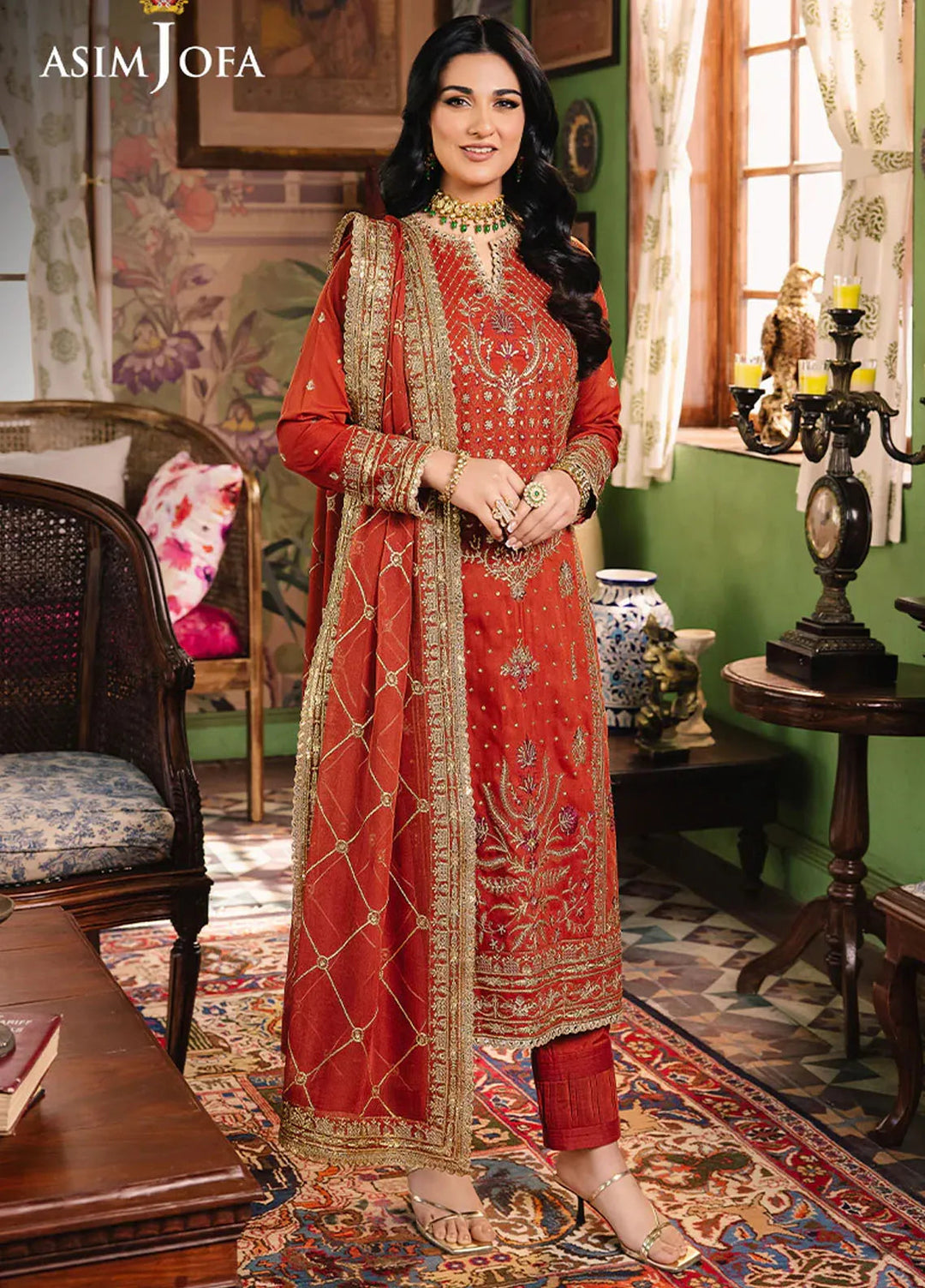 Afsanay Pret by Asim Jofa Embroidered Twisted Lawn 3 Piece Suit AJLP-04