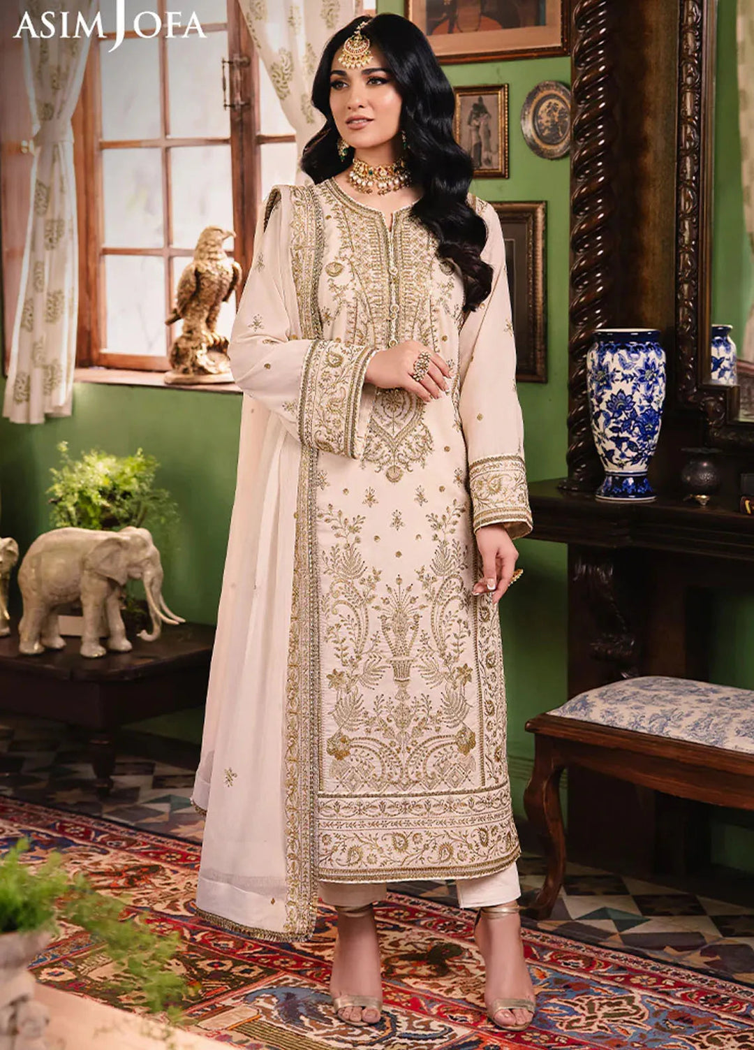 Afsanay Pret by Asim Jofa Embroidered Twisted Lawn 3 Piece Suit AJLP-05