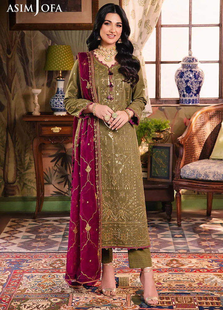 Afsanay Pret by Asim Jofa Embroidered Twisted Lawn 3 Piece Suit AJLP-08