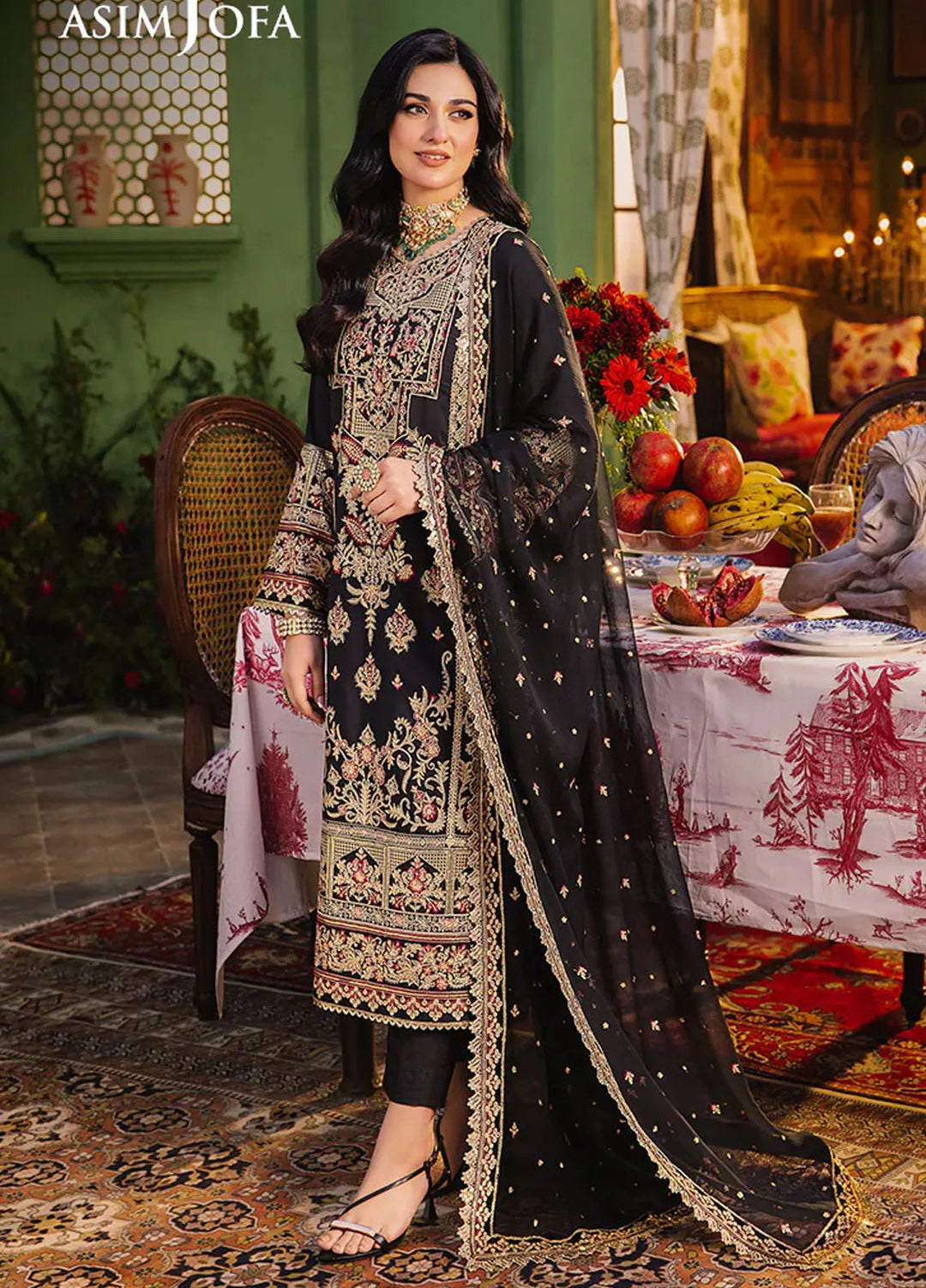 Afsanay Pret by Asim Jofa Embroidered Twisted Lawn 3 Piece Suit AJLP-09