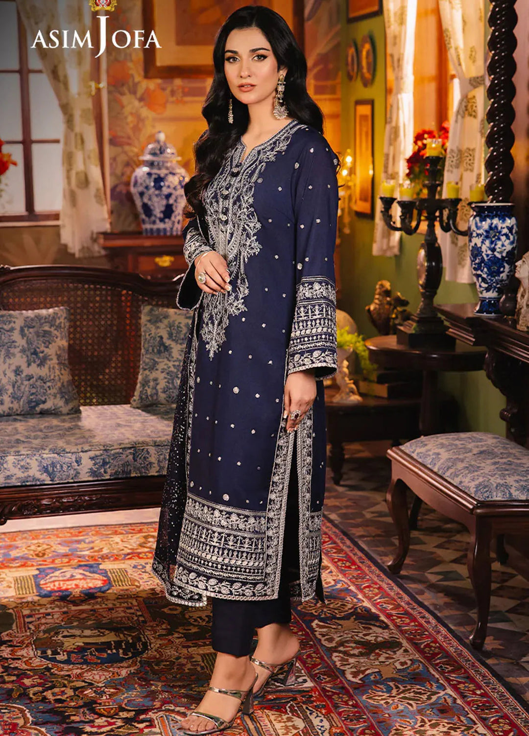 Afsanay Pret by Asim Jofa Embroidered Twisted Lawn 3 Piece Suit AJLP-10