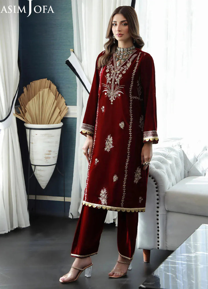 Asim Jofa Pret Embroidered Velvet 2 Piece Suit AJVG-02