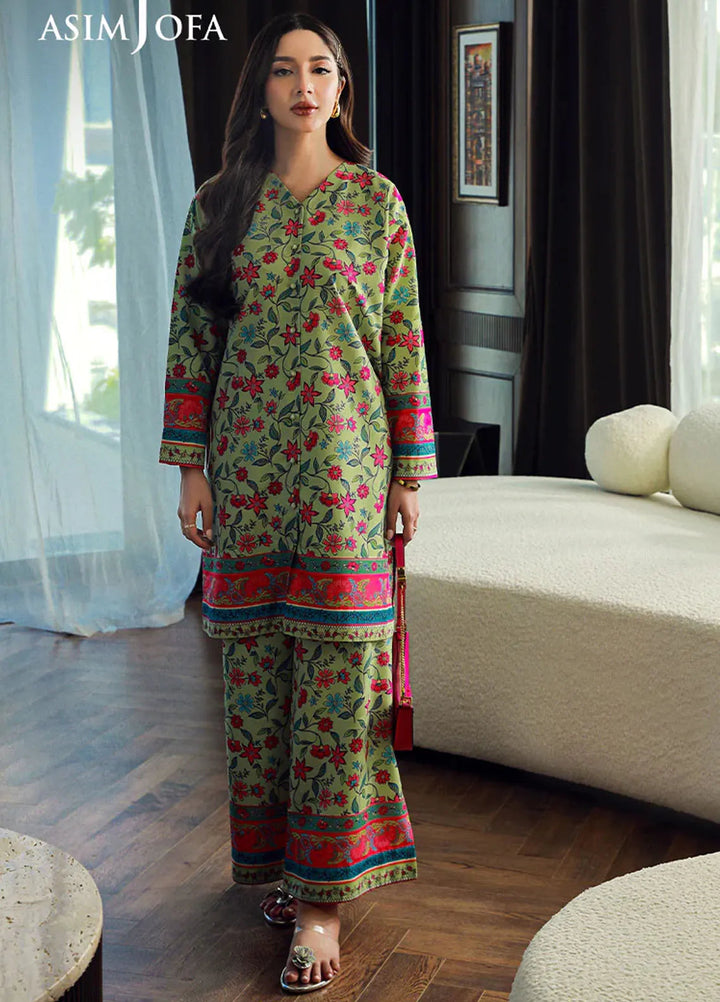 Asim Jofa Pret Printed Raw Silk 2 Piece Suit AJSS-16